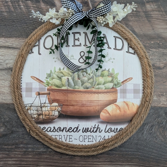 Rustic Kitchen Wall Decor with Rope Accent - Picture 6 of 13